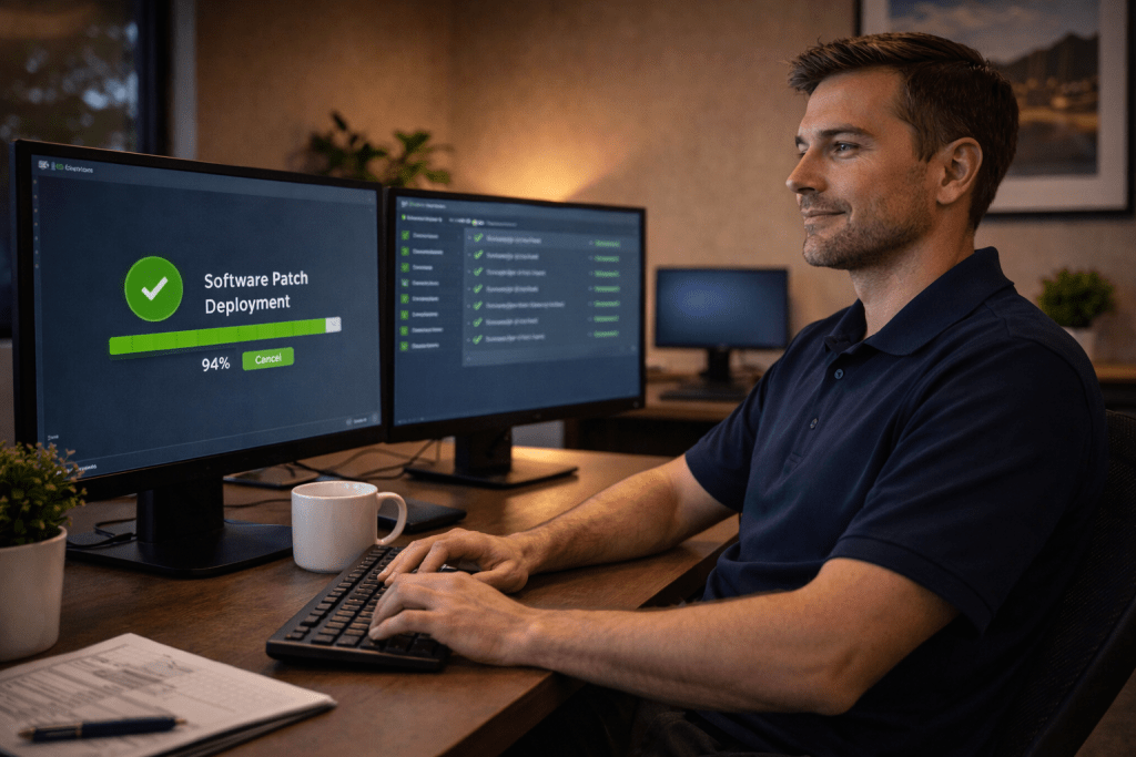 CTS proactive IT maintenance — technician monitoring and maintaining business systems before problems occur